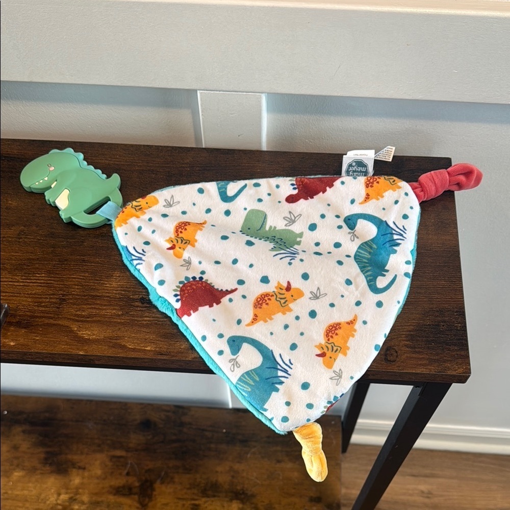 Mary Meyer Chewy Crew Soothing Baby Teether Lovey, 10-Inches Dinosaur